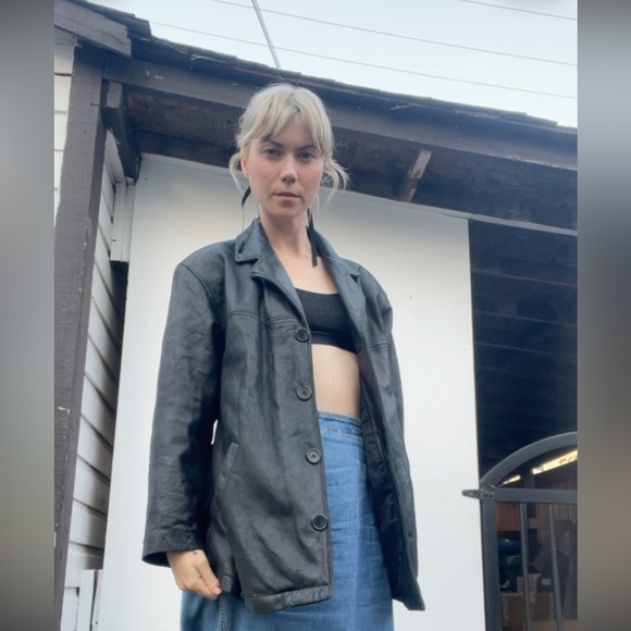 Black leather lined Daniel jacket - Picture 4 of 5